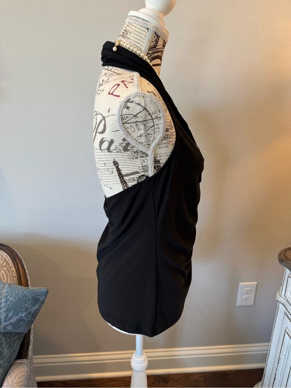 NWT Anthropology Black Ruched Halter Top - Picture 9 of 11